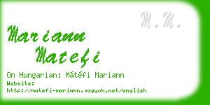 mariann matefi business card