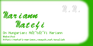 mariann matefi business card